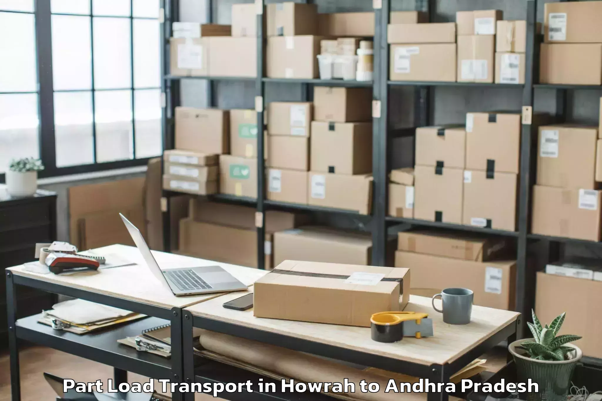 Leading Howrah to Nadendla Part Load Transport Provider